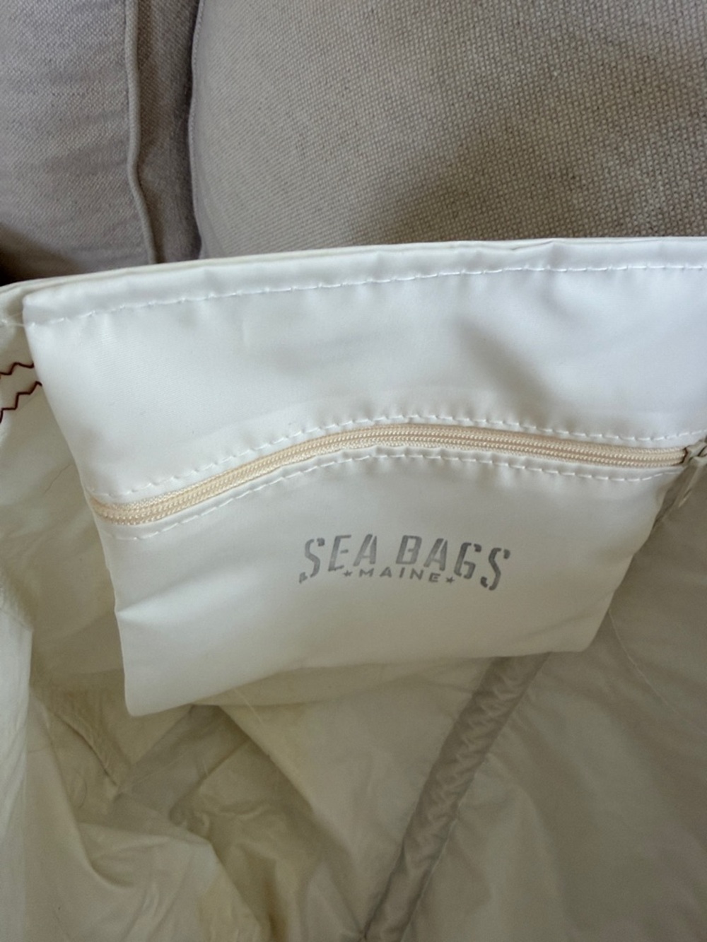 Cream Star Print Tote with Rope Handles - Picture 4 of 6